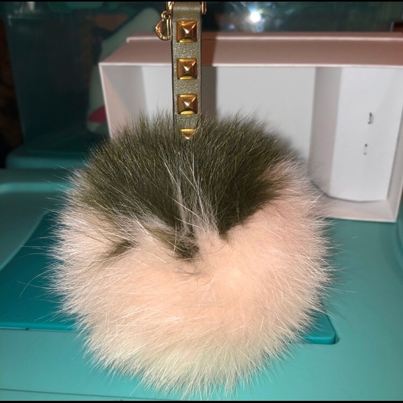 Michael Kors Accessories - Michael kors Fur Pom keychain olive blush